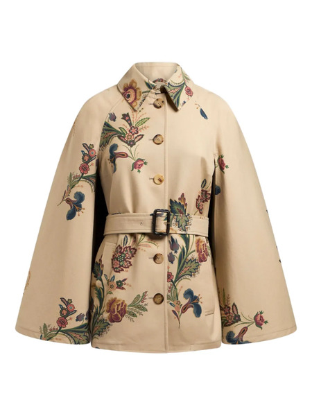  Etro Floral-print Cape - Neutrals 