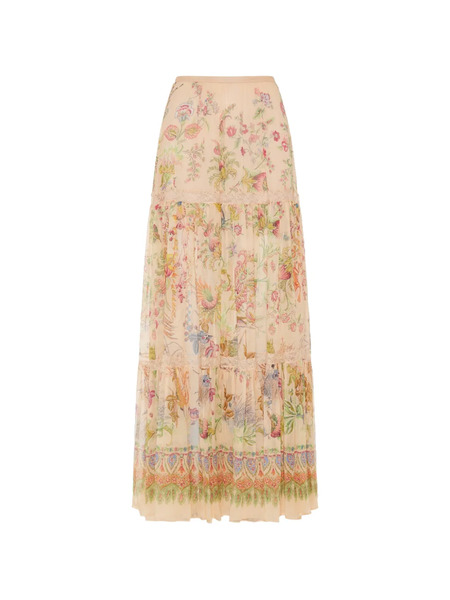  Etro Floral Print Skirt - Neutrals 