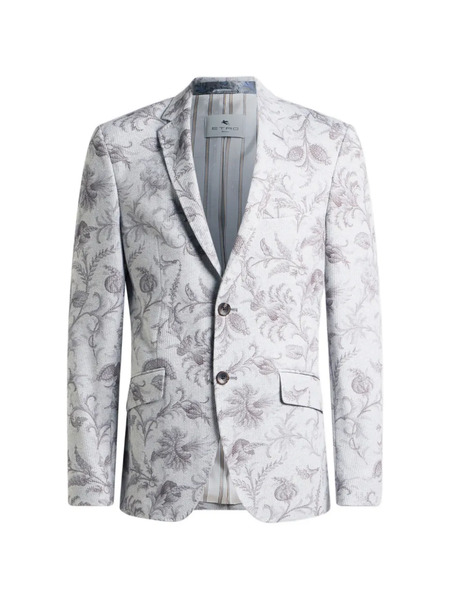  Etro Floral Single-breasted Jacket - Grey 
