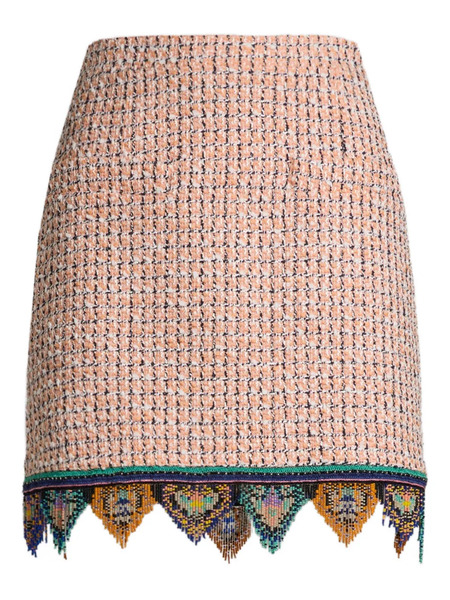  Etro Fringed Tweed Mini Skirt - Neutrals 
