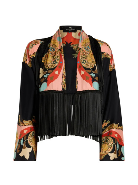  Etro Fringing Silk Jacket - Black 