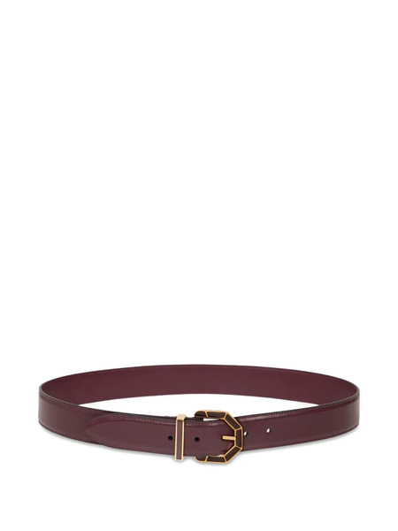  Etro Geometric-buckle Leather Belt - Red 