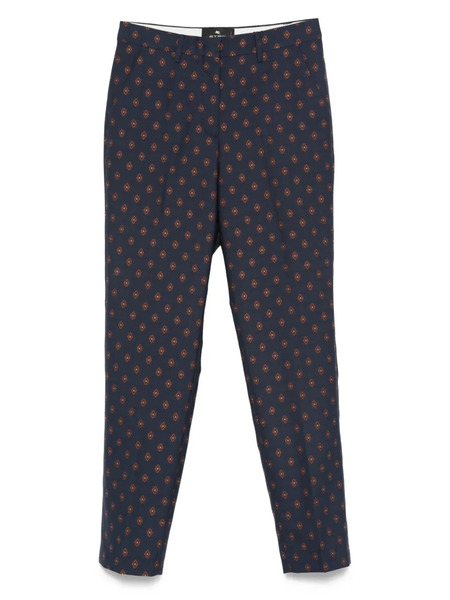  Etro Geometric-print Trousers - Blue 