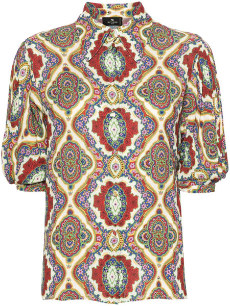  Etro Graphic-print Cady Blouse - Red 