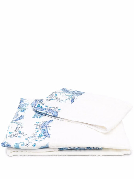  Etro Home Floral-print Set-of-2 Towels - White 