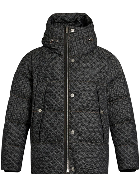  Etro Jacquard Denim Puffer Jacket - Black 