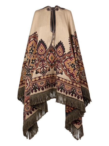 Etro Jacquard Floral-paisley Cape - Neutrals 