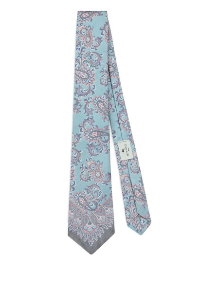  Etro Jacquard Floral Tie - Blue 