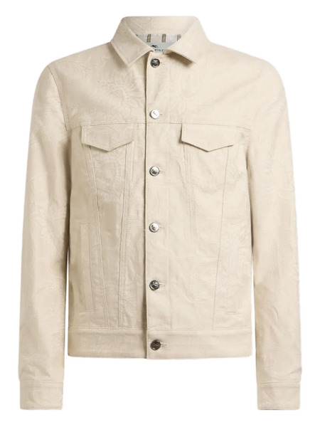  Etro Jacquard Paisley Denim Jacket - Neutrals 