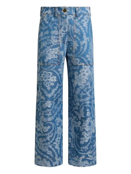  Etro Jacquard-pattern Trousers - Blue 