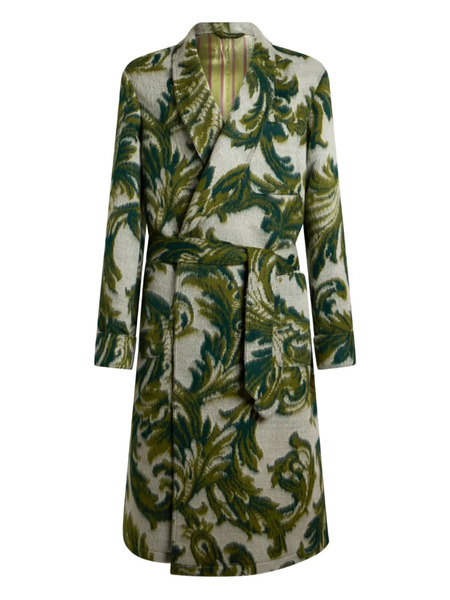  Etro Jacquard Robe Coat - Grey 