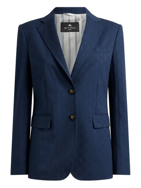 Etro Jacquard Single-breasted Blazer - Blue 