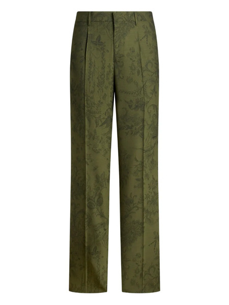  Etro Jacquard Trousers - Green 