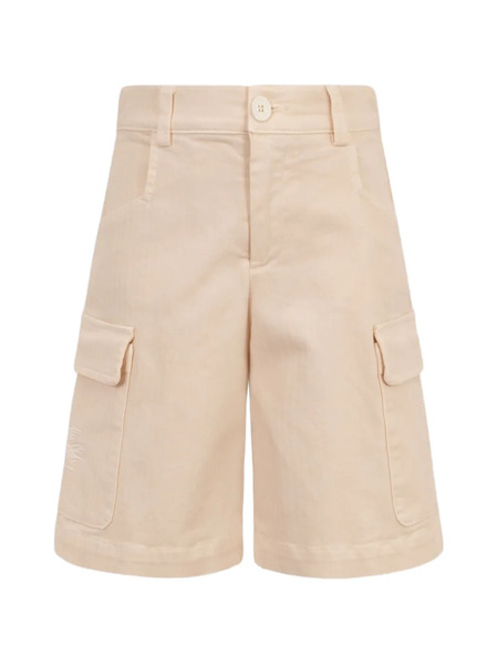  Etro Kids Cargo-pocket Logo-patch Bermuda Shorts - Neutrals 