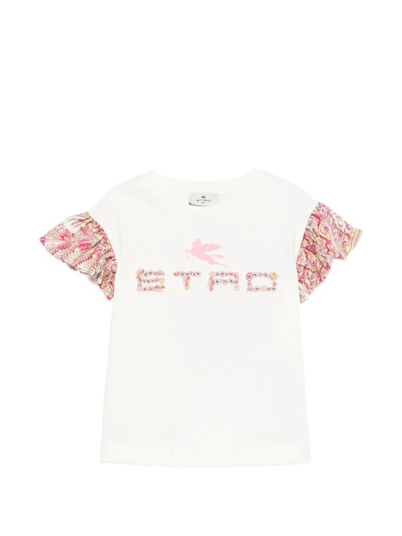  Etro Kids Floral Ruffled T-shirt - Neutrals 