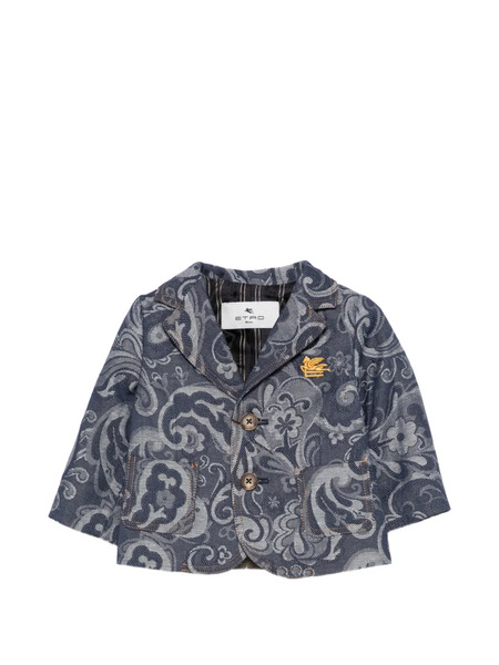  Etro Kids Paisley Button Jacket - Blue 