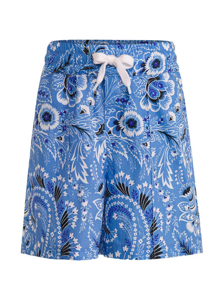  Etro Kids Paisley-print Drawstring Shorts - Blue 