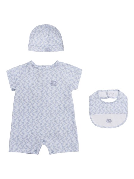 Etro Kids Paisley-print Jersey Romper (set Of Three) - Blue 