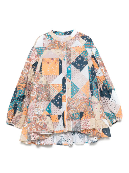  Etro Kids Patchwork-print Blouse - Blue 