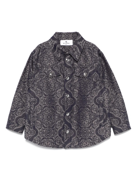  Etro Kids Patterned-jacquard Shirt Jacket - Blue 