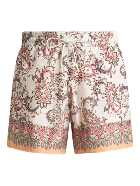  Etro Leafy Paisley Print Swim Shorts - Neutrals 