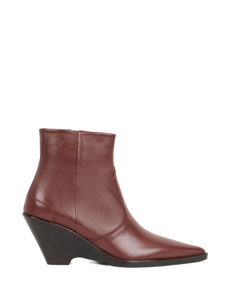  Etro Leather Wedge Ankle Boots - Brown 