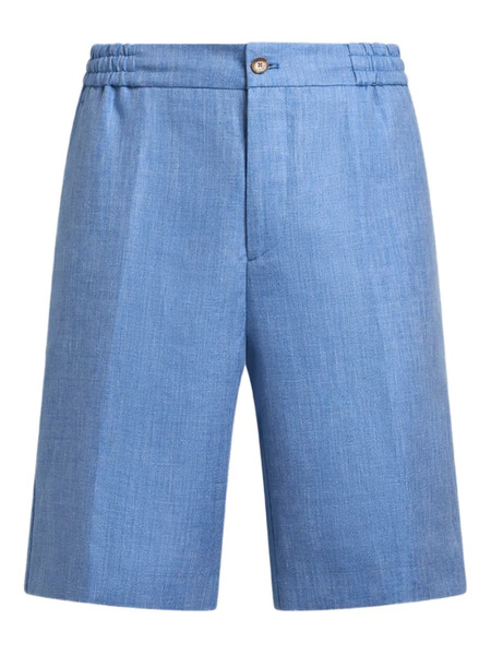  Etro Linen-blend Shorts - Blue 