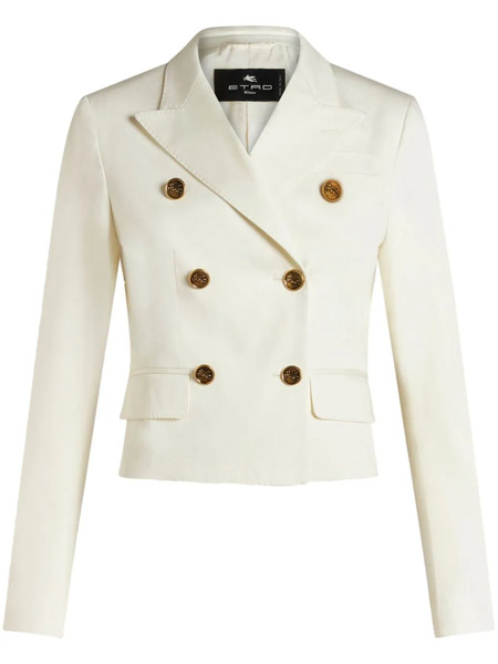  Etro Logo-embossed Buttons Double-breasted Jacket - White 