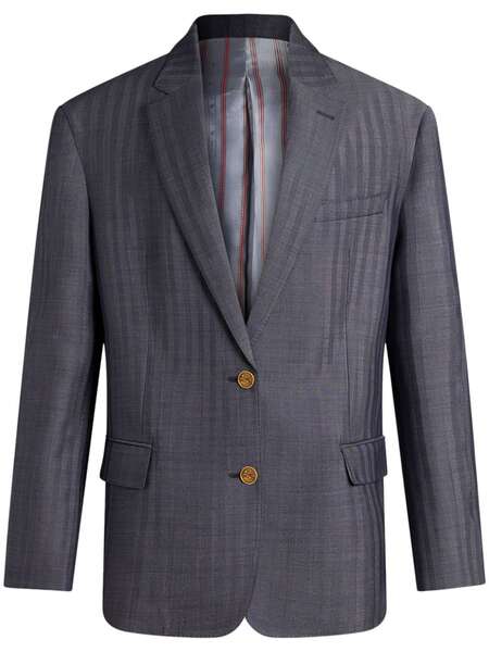  Etro Logo-engraved Buttons Oversized Jacket - Grey 
