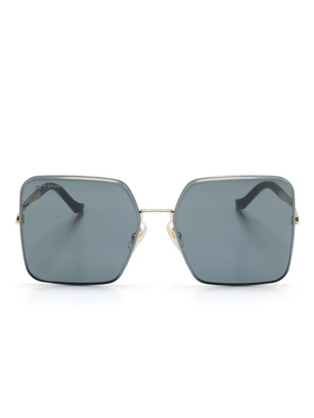  Etro Luxury Metal Oversize-frame Sunglasses - Gold 