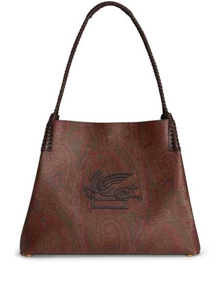  Etro Medium Paisley Libra Tote Bag - Brown 