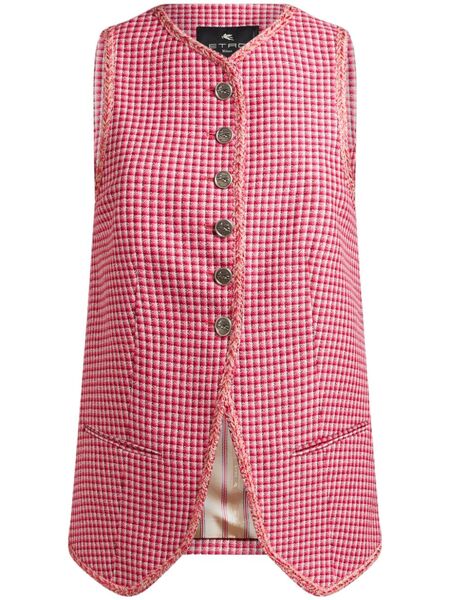  Etro Micro-check Waistcoat - Red 