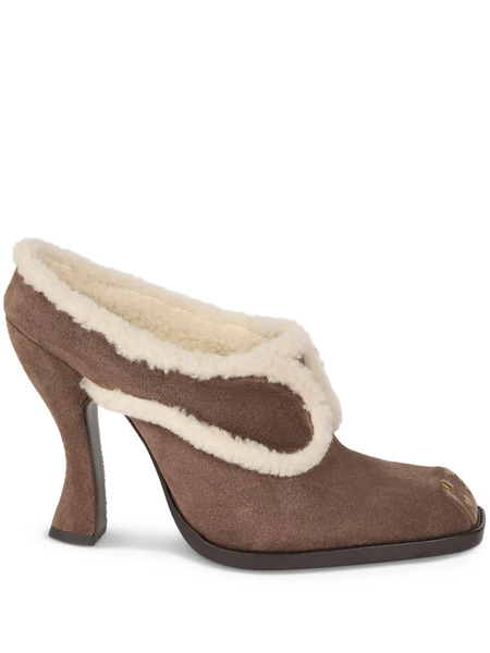  Etro 105mm Shearling-trimmed Suede Mules - M0696 
