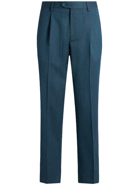  Etro Motif Embroidery Trousers - Blue 