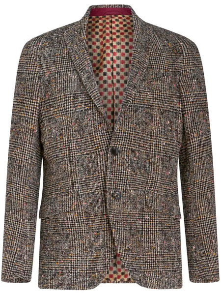  Etro Notched-lapels Check-pattern Blazer - Brown 