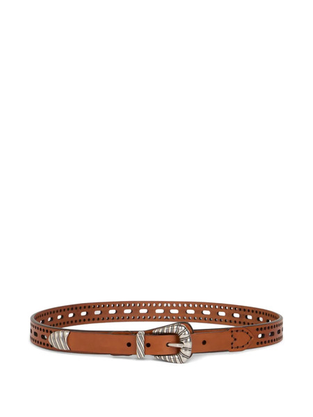  Etro Openwork Leather Belt - Brown 