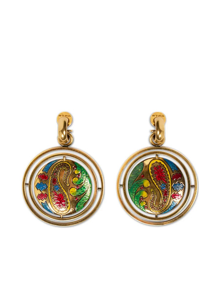  Etro Paisley Button Drop Earrings - Gold 
