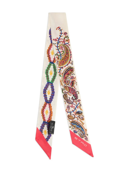  Etro Paisley Floral Silk Scarf - Neutrals 