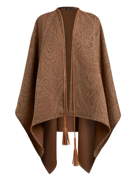  Etro Paisley Jacquard Cape - Brown 