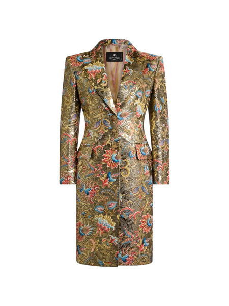  Etro Paisley Jacquard Coat - Gold 
