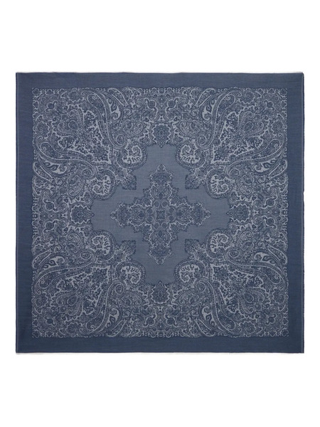  Etro Paisley Jacquard Shawl - Blue 