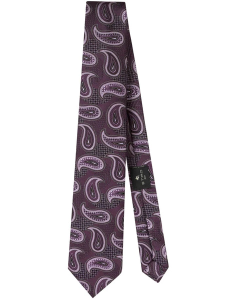  Etro Paisley-jacquard Silk Tie - Purple 