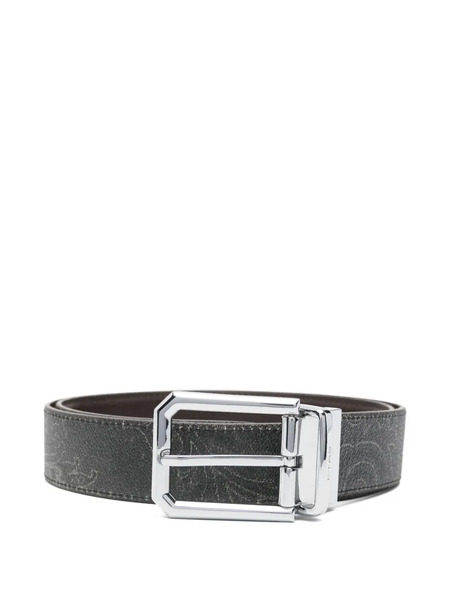  Etro Paisley-pattern Leather Belt - Black 