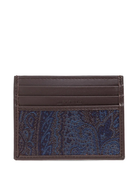  Etro Paisley-pattern Leather Cardholder - Brown 