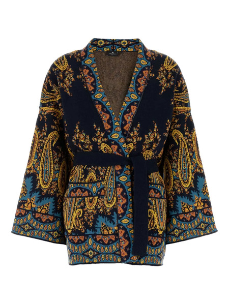  Etro Paisley-patterned Belted Cape - Black 
