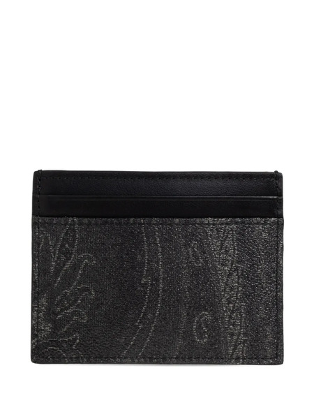  Etro Paisley-patterned Card Holder - Black 