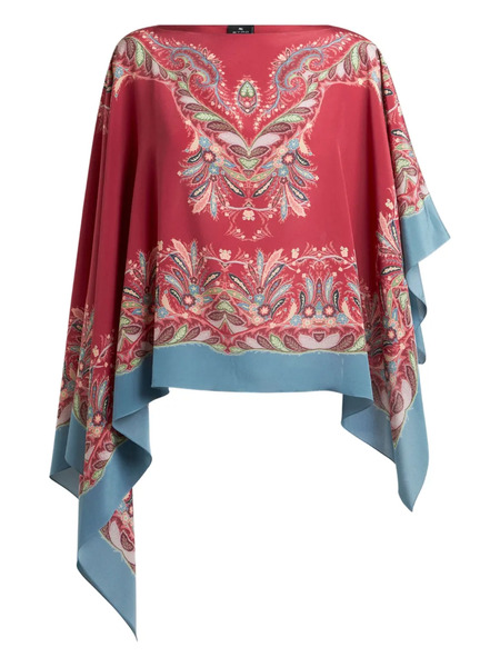  Etro Paisley-print Asymmetric Blouse - Red 