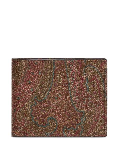 Etro Paisley-print Jacquard Wallet - Brown 