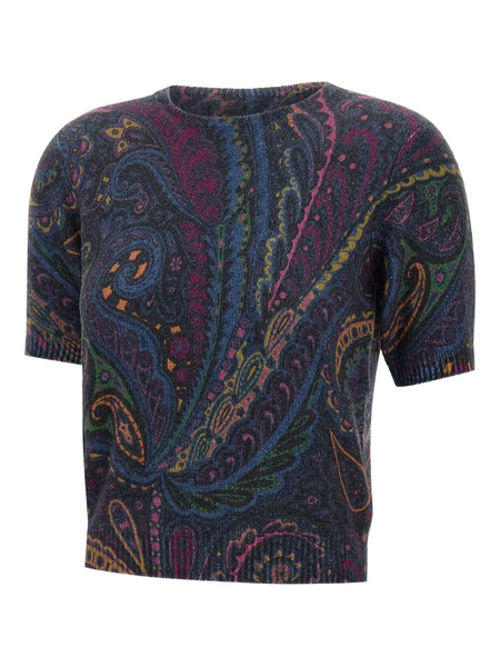  Etro Paisley-print Short-sleeve Top - Multicolour 