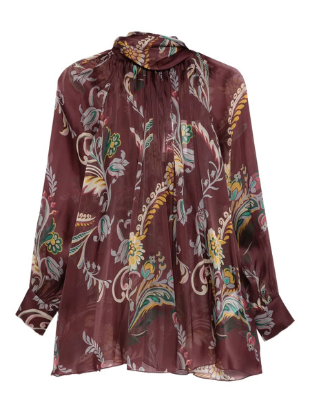  Etro Paisley-print Silk Blouse - Red 